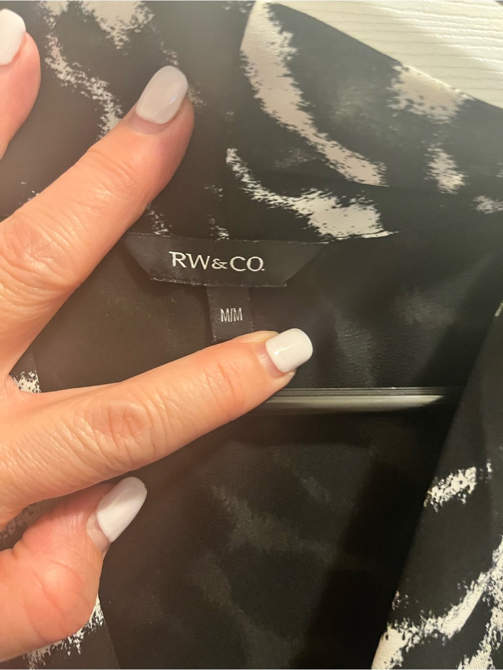 RW&CO. Black and White Abstract Print Dress